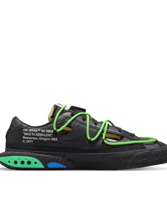 Nike Off-White x Blazer Low \'77 \'Black\' SIZE US 14 M New “Black / Electro Green” main image 7